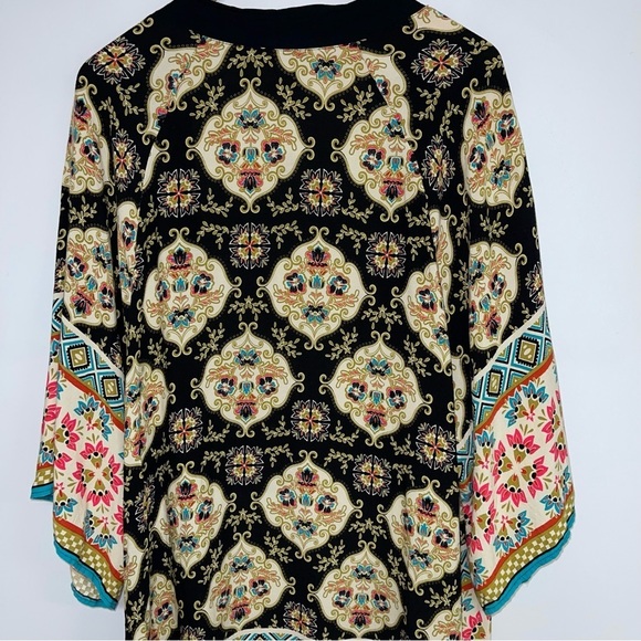 Flying Tomato Open Front Kimono Cardigan Fringe Boho Black  Women's Size Large - Picture 6 of 8